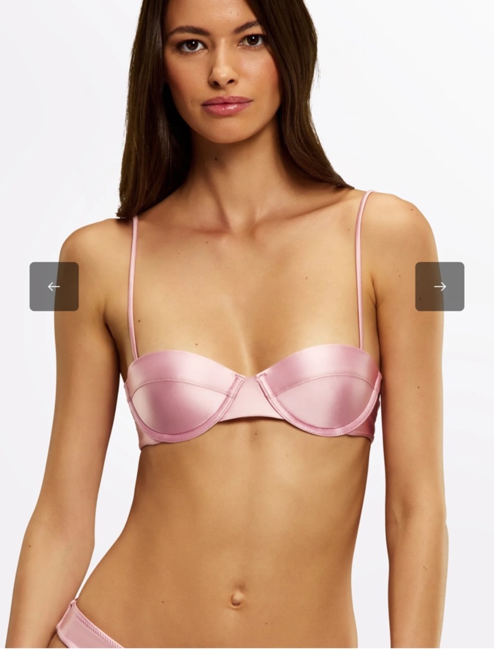 Satin Light Pink Swim Bra with Underwire Support